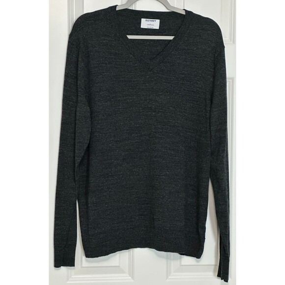 Old Navy Other - Old Navy V Neck Pullover Sweater Men's Size L Dark Heather Gray Long Sleeves